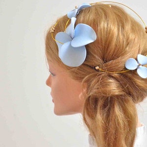 Simple mint fascinator, Unique hair decoration, Wedding hair flower, Unique hat alternative, Bridesmaids hair accessory image 9