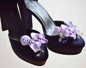 Lilac Shoe Clips: Wedding Bridal Shoe Decoration