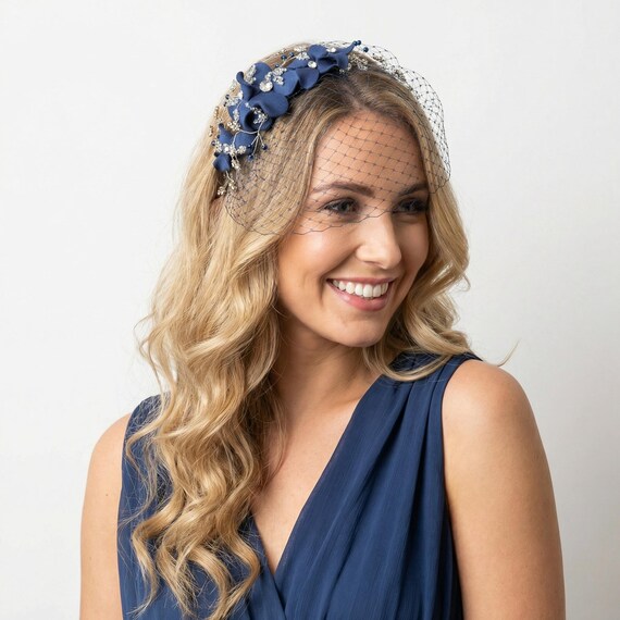 Lele Sadoughi Navy Pearl Headband Lele Sadoughi Pearl Shibori Knotted Headband in Indigo | REVOLVE main image 2