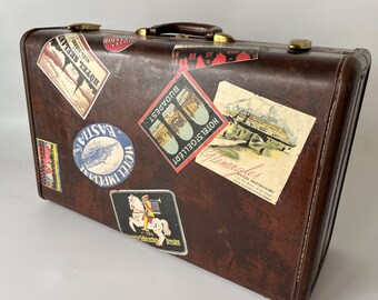 Vintage Samsonite Suitcase with Travel Stickers