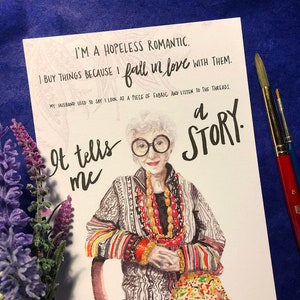 Iris Apfel &quot;Story&quot; 5x7 Illustration Print