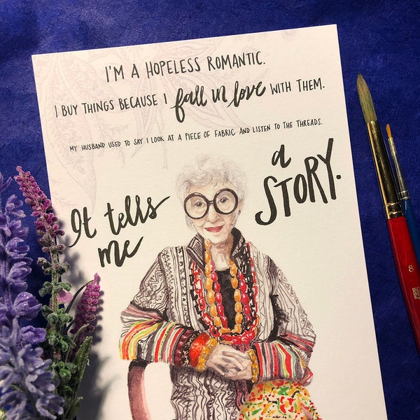 Iris Apfel "Story" 5x7 print