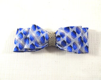 1 Handmade Women's DOUBLE BOWTIE PIN Brooch #9 Silk Pin Back Clasp