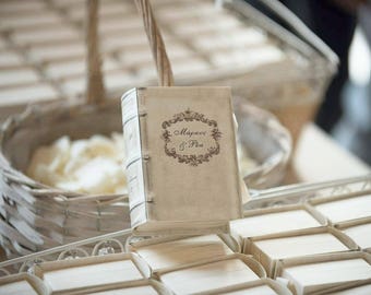 10 Personalized Book Favor Boxes • Elegant Wedding Bomboniere • Vintage Shower Keepsake, Bachelorette, Party Gift