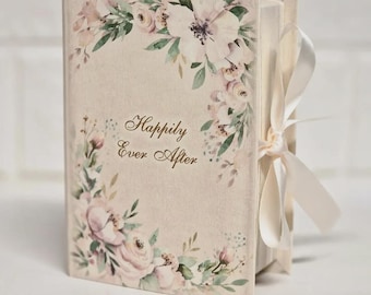 20 Personalized Book Gift Boxes • Romantic Floral Wedding Bomboniere • Shower, Bachelorette, Party Favors Keepsake