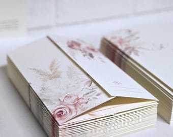 Elegance Romantic Floral Three Fold Wedding Invitation – Personalized Digital Design