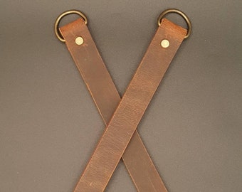 BDSM Handmade Water Buffalo Leather Mini Spanking Paddle Strap, split D-ring, Personalize Stiff and Stingy,  13 x 1  Kinky Toy, Impact Play