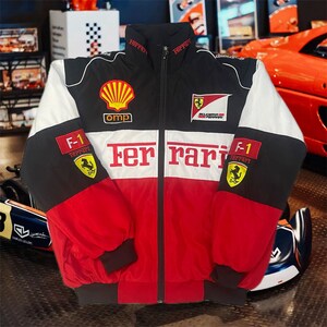 Ferrari red black embroidered exclusive jacket sales