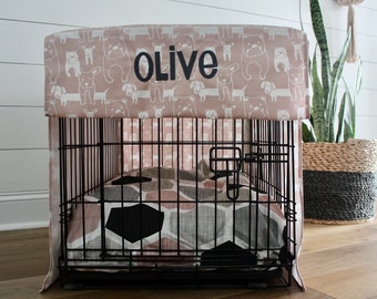 personalized dog crate cover