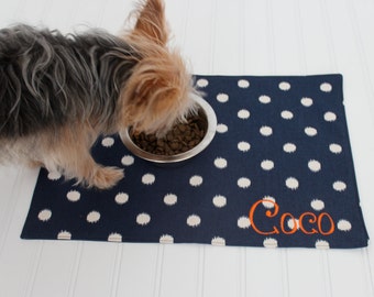 Polka Dots Cat Birthday Personalized Party Table Placemat Decoration