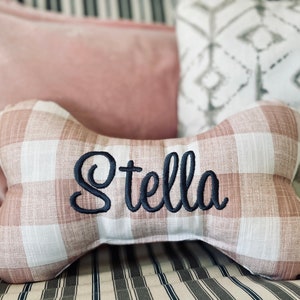 Personalized Dog Bone Napping Pillow // Bedtime Snuggle Pillow for Puppy // Dog Bone Bed Pillow // New Pet Gift
