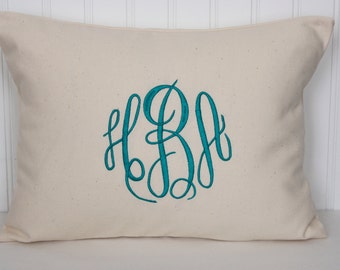 Custom Pillow Cover - Custom Gift - Embroidered Monogram Decorative Pillow - Personalized Throw Pillow Cover - Pillow Sham - Pillow Case