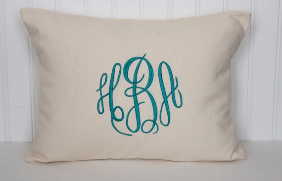Custom Pillow Cover - Custom Gift - Embroidered Monogram Decorative Pillow - Personalized Throw Pillow Cover - Pillow Sham - Pillow Case