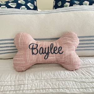 Custom Dog Bone Pillow / Personalized Dog Snuggle Pillow for Puppy / Dog Bone Bed Pillow / New Pet Gift