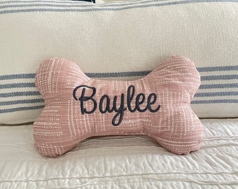 Custom Dog Bone Pillow / Personalized Dog Snuggle Pillow for Puppy / Dog Bone Bed Pillow / New Pet Gift