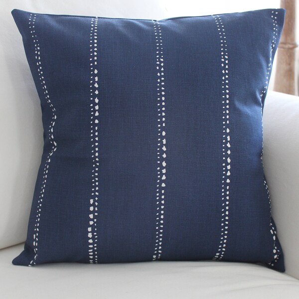 Porto Print Indigo Throw Pillow