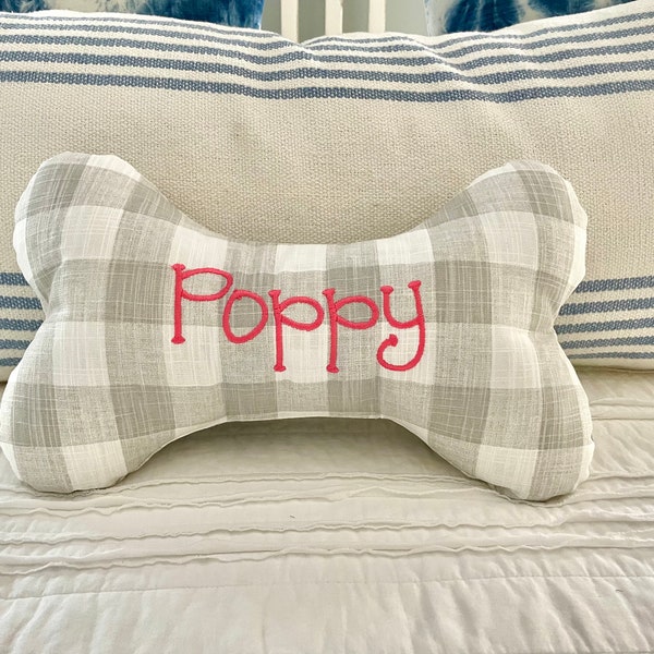 Dog Napping Pillow Personalized // Personalized Dog Pillow // Bedtime Snuggle Pillow // Dog Bone Bed Pillow // New Pet Gift