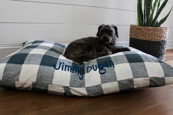 gingham dog bed