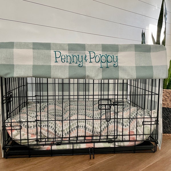Personalized Dog Crate Cover - Custom Pet Kennel Cover - Small and Large Custom Sizes Pet Crate Cover - Pet Crate Bed - Dog Kennel Cover