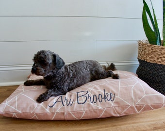 Custom Personalized Dog Bed Cover // Modern Stripe Pet Bed Cover // Dog Bed Duvet /| Washable Dog Bed // Durable Dog Bed