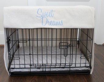 Dog Crate Cover - Personalized Custon Crate Cover - Custom Sizes & Made to Order