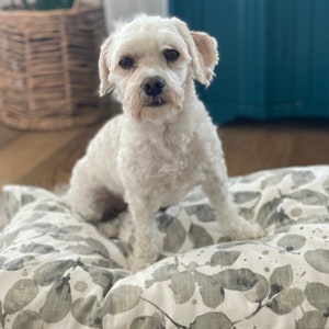 Modern Personalized Dog Bed Cover // Farmhouse Cottage Pet Bed Cover // Custom dog bed duvet // Designer bed cover for all size dogs