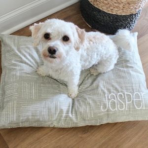 Modern Stripe Personalized Dog Bed Cover // Farmhouse Dog Bed // Custom Duvet Cover for Dog Bed // Personalized Dog Bed Cover