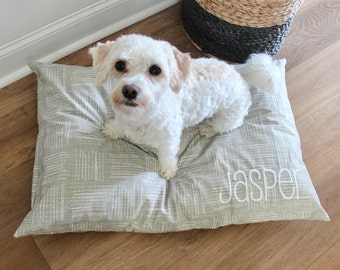 Modern Stripe Personalized Dog Bed Cover // Farmhouse Dog Bed // Custom Duvet Cover for Dog Bed // Personalized Dog Bed Cover