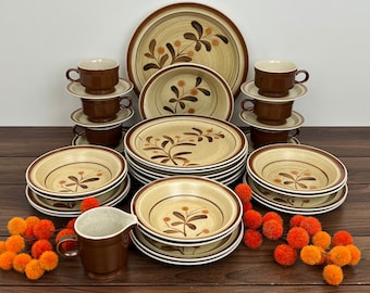 Vintage - Premiere Potterskraft "Wild Berries" Gres – 30 piezas para 6 comensales, piezas para servir