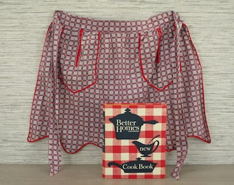 Delantal vintage y mejores casas y jardines Nuevo libro de cocina - Edición revisada 8ª Impresión / 1965 y un delantal vintage hecho a mano