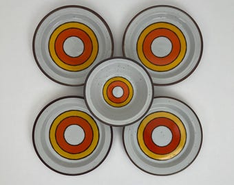 Vajilla de buffet Hearthside de estilo vintage de los años 70: juego de 2 piezas: cuenco y plato