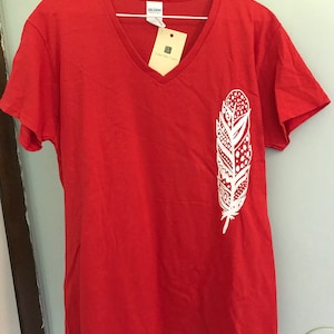 Red feather t-shirt