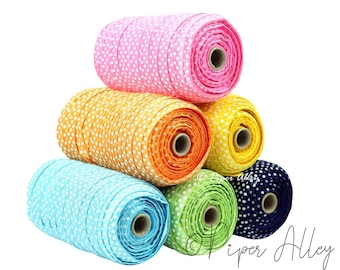 White Polka Dot Elastic 5 Yards | 9 Colors | 5/8" Fold Over Elastic Trim | DIY Headbands Sewing Crafts