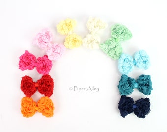 Rosette Chiffon Fabric Bow | DIY Hair Clip Small 2.5" | 2pk or 6pk