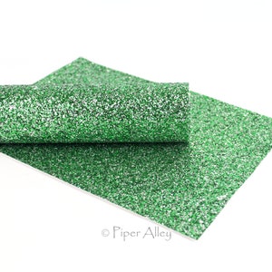 Frosted Mistletoe Glitter Fabric | Chunky Green Silver Christmas Fabric Sheet | 8x11 inch Sparkle for Hair Bows & Crafts | Faux Leather