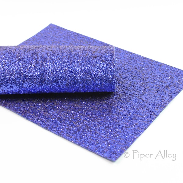 Royal Blue Chunky Glitter Fabric Sheet, 8x11 inches, Matching Blue Canvas Back DUET