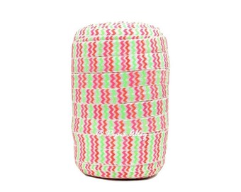 NEON Elastic Ribbon Headband Supplies | Chevron FOE Pink Orange Green | DIY Hair Accessories