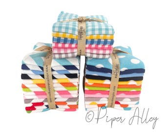 Fat Quarter Bundle Flannel Fabric | Dots Chevron or Gingham | Riley Blake | Quilting Cotton Flannel