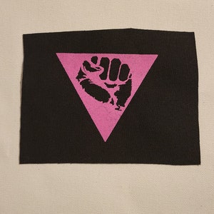 Pink Triangle Fist Patch