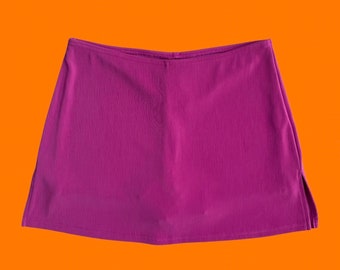 90's vintage fuchsia magenta pink slinky high waisted bodycon micro mini skort MEDIUM i.n. san francisco