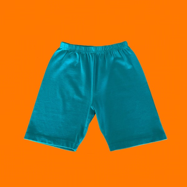 90's vintage turquoise cotton blend high waisted biker shorts MEDIUM one step up