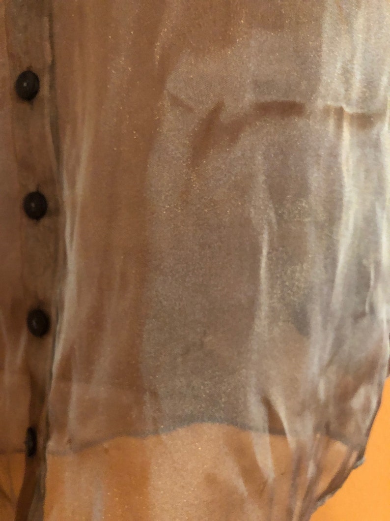 90/'s vintage sheer metallic blouse SMALL The Limited