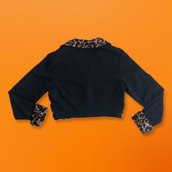 90's vintage fuzzy furry faux fur leopard print t… - image 3