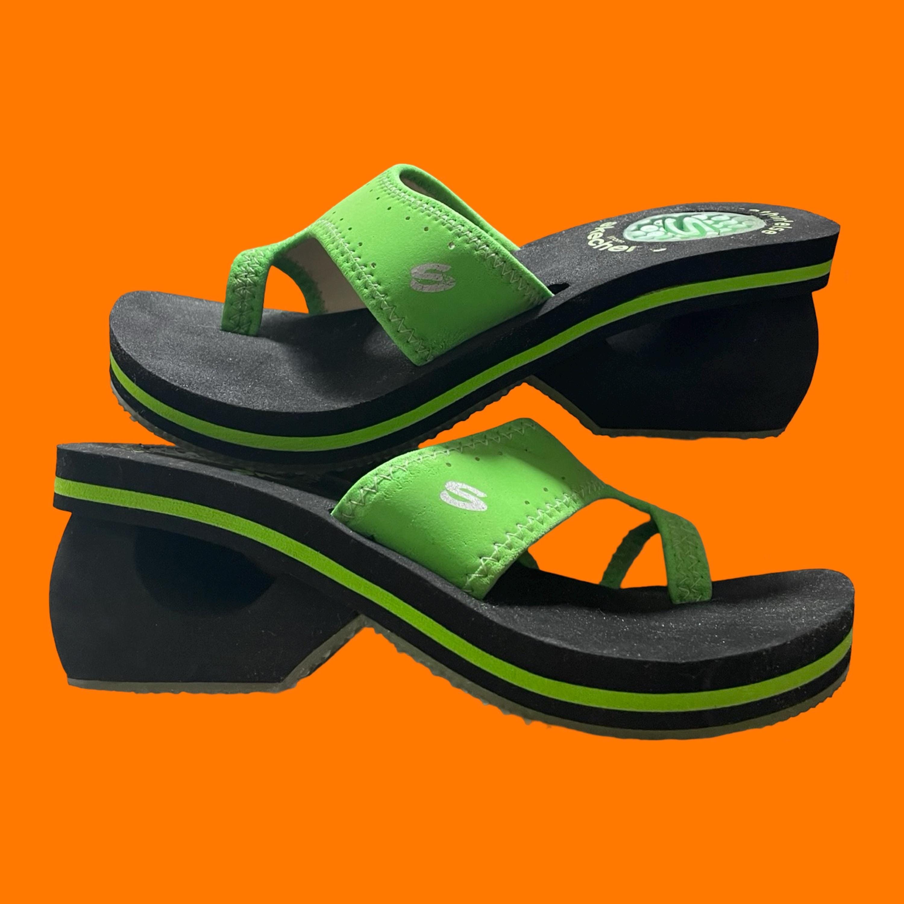 90's 00's Vintage Lime Green and Black Neoprene Cut Out