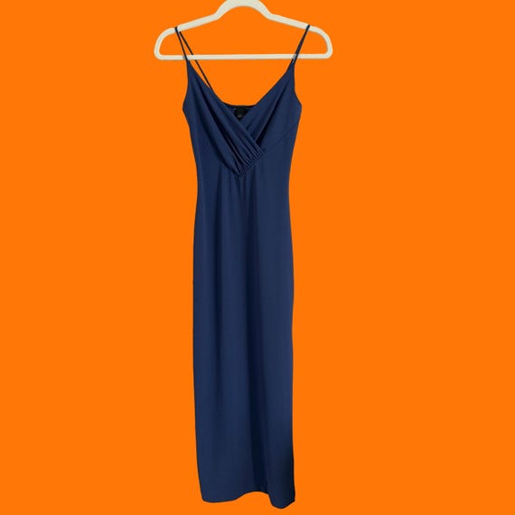 90's Vintage Slinky Blue Bodycon Maxi Dress XS SMALL - Etsy Israel