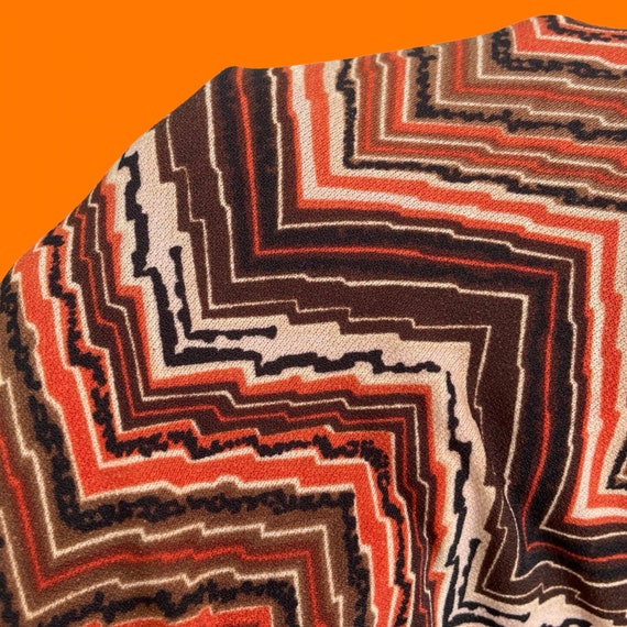 90's 00's vintage groovy earthy orange and brown … - image 7