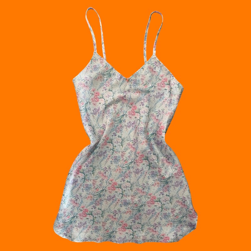 90’s Blue Embroidered Slip Dress main image 1