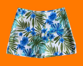 90's 00's vintage tropical bodycon y2k mini skort Size 7/8 my Michelle