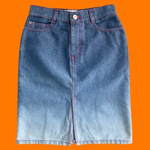 90&#39;s 00&#39;s vintage denim glittery ombre y2k mini skirt Size 0 XS r4r rave4real