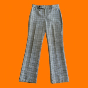 90&#39;s vintage gray and green plaid high waisted trouser pants Size 7 MEDIUM accomplice